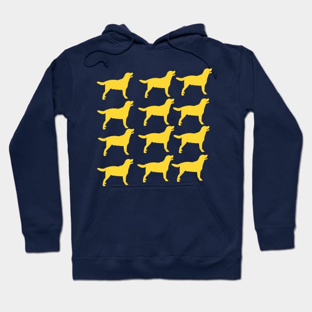 Crowd of Yellow Lab Silhouette Hoodie by Jled